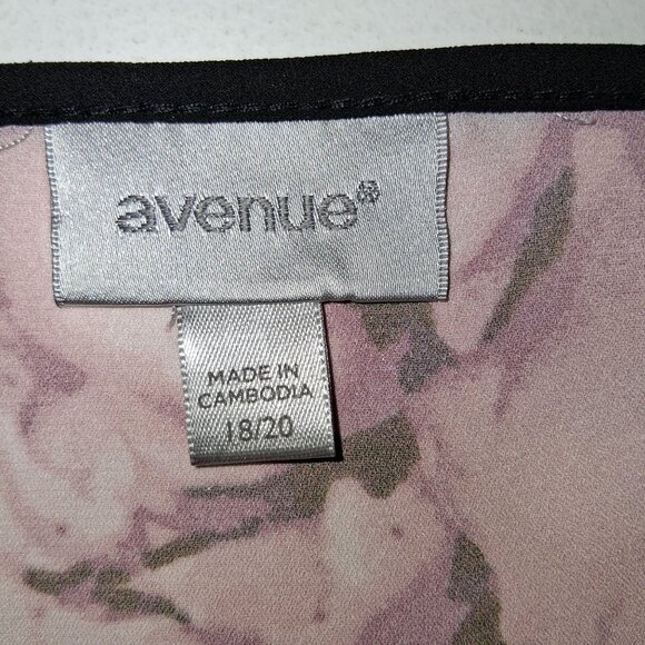 Pink Floral Black Border Blouse Poncho Beach Coverup Batwings Top Sz 18-20 - Picture 5 of 8